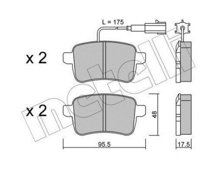 Комплект гальмівних колодок Metelli 22-0895-0