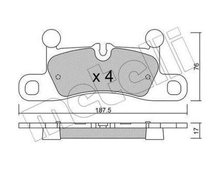 Комплект гальмівних колодок Metelli 22-0958-0