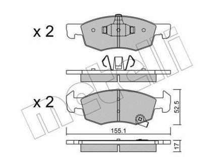 Комплект гальмівних колодок Metelli 22-1034-0