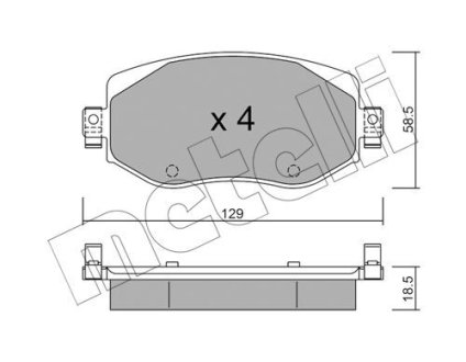 Комплект гальмівних колодок (дискових) Metelli 2211100