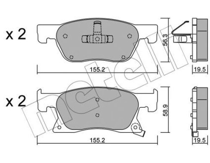 Комплект гальмівних колодок (дискових) Metelli 2211140 (фото 1)