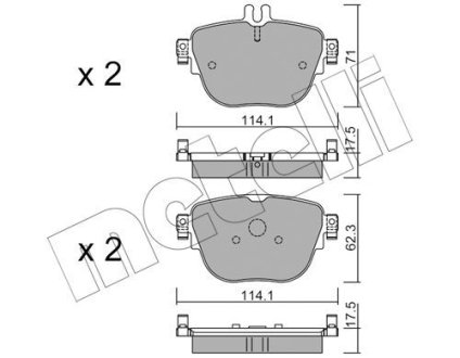 Комплект гальмівних колодок (дискових) Metelli 2211370 (фото 1)