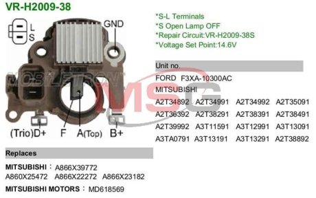 Регулятор напряжения генератора MOBILETRON VRH200938