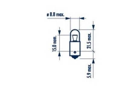 Автолампа T4W BA9s 4 W прозрачная NARVA 17131