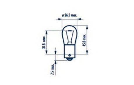 Лампа розжарювання PY21W12V21WBAU15S AMBER (blister 2шт) (вир-во) NARVA 17638B2 (фото 1)