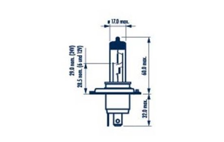 2100 Лампа H4 12V 60/55W P43t 12V (к-т 2 шт.) RANGE POWER BLUE+ (3700K) NARVA 48677