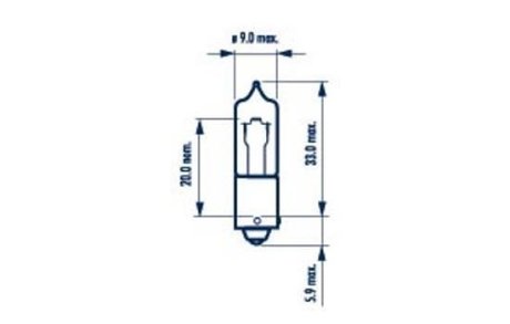 3000 Лампа H21W 12V 21W BAY9s HALOGEN MINIATURE NARVA 68191