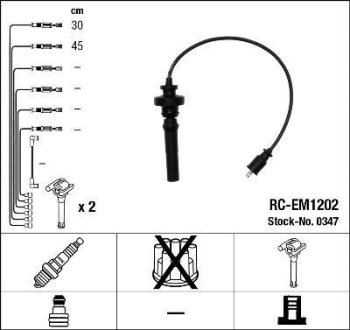 Комплект високовольтних проводів NGK 0347