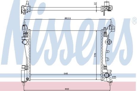 FIAT Радіатор охолодження двиг. Grande Punto 1.3d 08-, Opel Corsa D 1.0/1.4 06- NISSENS 61918