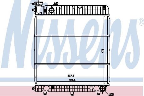 Радіатор охолодження MERCEDES 207D-210D-410D (вир-во) NISSENS 62635