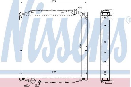 Радіатор системи охолодження NISSENS 62877A