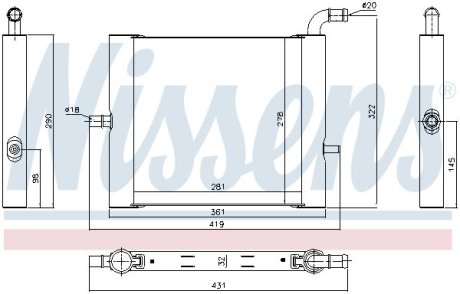 Радиатор охлаждения NISSENS 64338