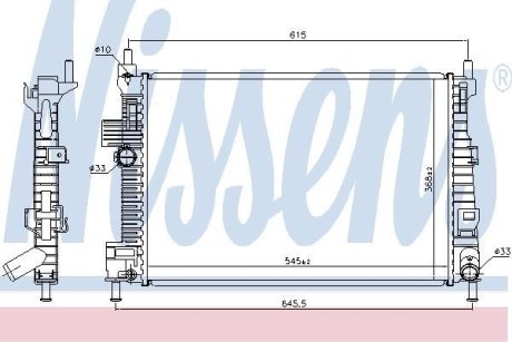 FORD Радіатор системи охолодження двигуна C-MAX II 10-, GRAND C-MAX 10- NISSENS 66869 (фото 1)