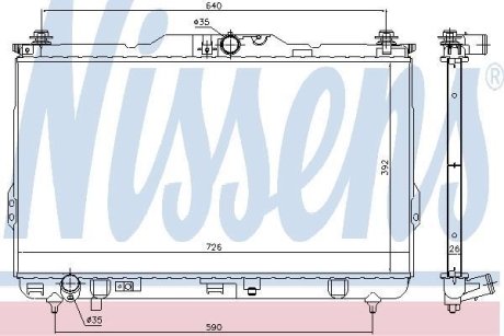 HYUNDAI Радіатор системи охолодження двигуна SANTA FE I 2.0 01- NISSENS 675017
