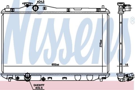 HONDA Радіатор системи охолодження двигуна Civic IX 1.6/1.8 12- NISSENS 681377