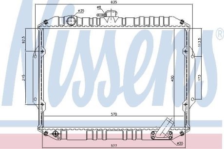 MITSUBISHI Радіатор охолодження двиг. L200 2.5D/TD 86- NISSENS 68156 (фото 1)