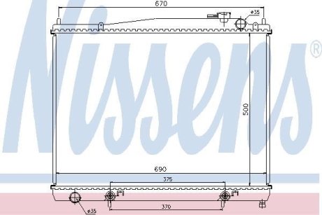 Радіатор INFIN QX 35(+)[OE 2140-OW810] NISSENS 68715