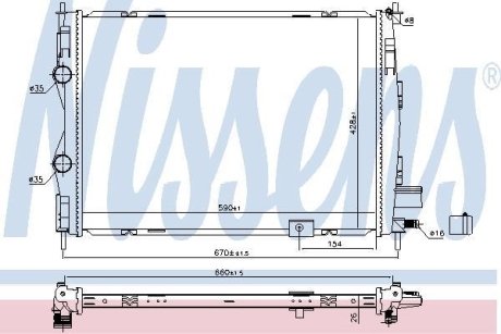 Радіатор охолоджування NISSENS 68811