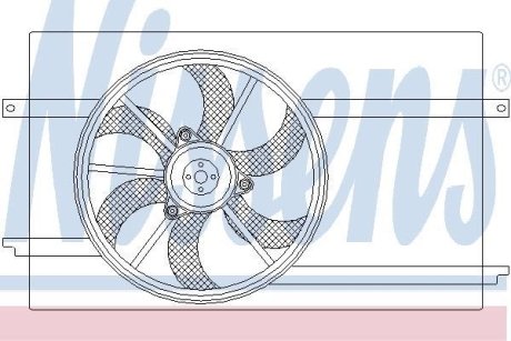 MITSUBISHI Вентилятор радіатора COLT CZC VI 1.5 06-, COLT VI 1.1, 1.3, 1.5 04- NISSENS 85593