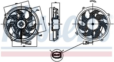 VW Вентилятор радіатора SHARAN 1.8, 1.9, 2.0, 2.8 97- NISSENS 85909