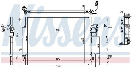 LAND ROVER Радіатор кондиціонера (конденсатор) з осушувачем RANGE ROVER III 3.6 D 06- NISSENS 940481