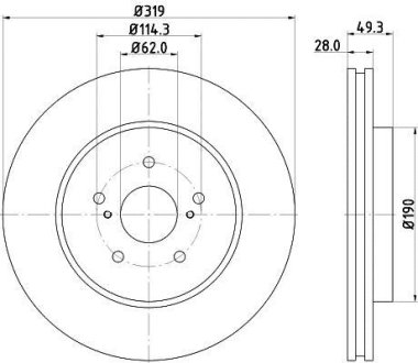 Диск гальмівний передній Lexus RX 300, 400h, 350 (03-08) NISSHINBO ND1018K (фото 1)