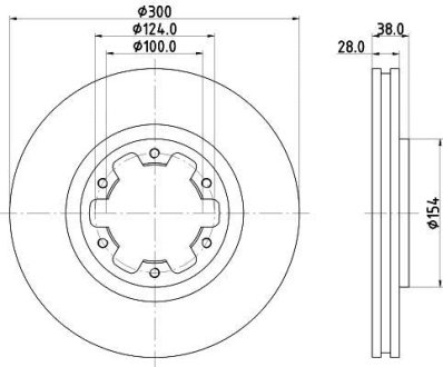 Диск тормозной передний Nissan Navara, Pathfinder, Pick Up 2.5, 3.3, 3.5 (02-) NISSHINBO ND2026K (фото 1)