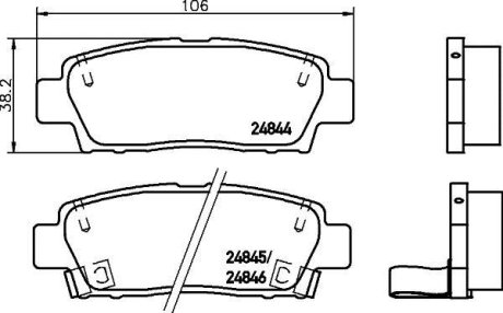 Колодки гальмівні дискові задні Toyota Camry 2.2, 3.0 (96-01) NISSHINBO NP1092