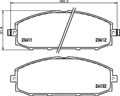 Колодки тормозные дисковые передние Nissan Patrol 3.0, 4.2, 4.8 (00-) (NP2026) NISSHINBO NP2026SC