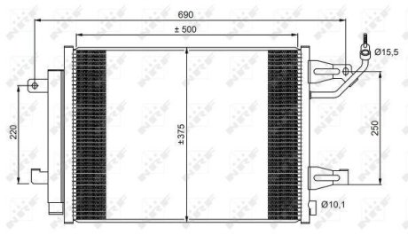 Конденсер кондіционера MITSUBISHI Colt 1.3 05- (вир-во) NRF 350073