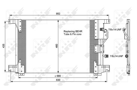 Радіатор кондиціонера MERCEDES ACTROS MP2 NRF 35772 (фото 1)