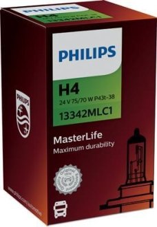 H4 MasterLife 24V 75/70W P43t-38 PHILIPS 13342MLC1