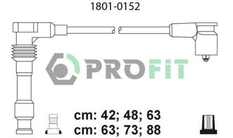 Комплект кабелів високовольтних PROFIT 18010152 (фото 1)