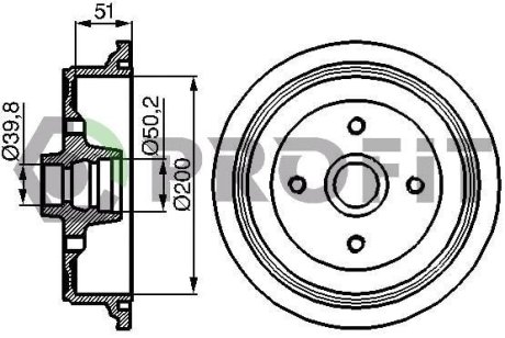 Барабан тормозной PROFIT 5020-0001