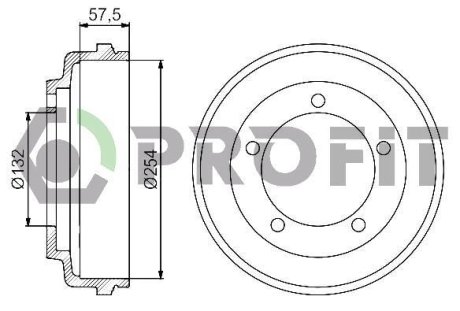 Барабан гальмівний PROFIT 5020-0029 (фото 1)
