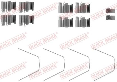 Комплект прижимних планок гальмівного супорту QUICK BRAKE 1091651 (фото 1)
