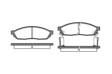 HONDA гальмівні колодки передн. CIVIC I (SF) 1300 L 80-83, SUZUKI CARRY (0S) 0.8 (ST90) 80-85 REMSA 011102 (фото 1)