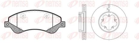 Комплект: 2 диска+ 4 колодки гальмівних REMSA 8125100 (фото 1)