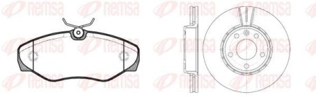 Комплект: 2 диска+ 4 колодки тормозных REMSA 8834.00