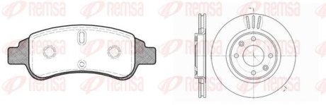 Комплект: 2 диска+ 4 колодки тормозных REMSA 8840.02