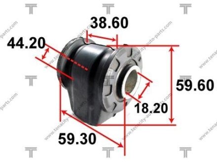 Сайлентблок рычага toyota corolla 1.6 87-91 TENACITY AAMTO1005 (фото 1)