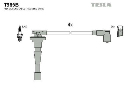 Провода высоковольтные (к-кт) Honda CR-V (I,II) 2.0i BLATNA TESLA T985B