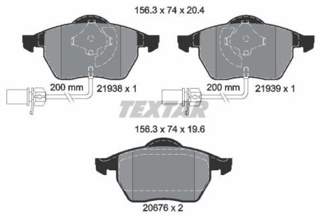 Комплект гальмівних колодок TEXTAR 2193801 (фото 1)