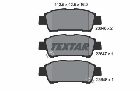 Гальмівні колодки TOYOTA Avensis Verso/Previa "R "00>> TEXTAR 2364601