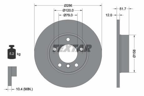 Диск гальмівний BMW 3(E36)/Z3(E36) "F D=286mm "90-"03 TEXTAR 92055503