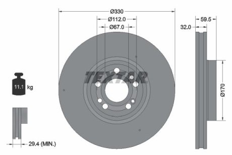 Диск тормозной TEXTAR 92307105