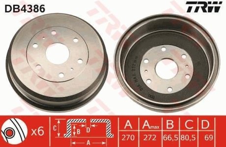 Гальмівний барабан TRW DB4386