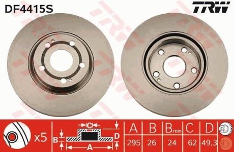 Гальмівний диск TRW DF4415S