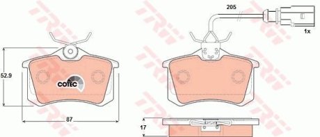 - Гальмівні колодки до дисків TRW GDB1415