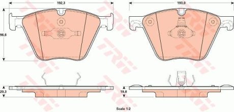 Гальмівні колодки дискові BMW 5 GT/F07/760i/F01 "09>> "F TRW GDB1915